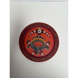 Vintage Hand-Painted Rosemaling Wooden Plate - Good Food, Good Wine, Good Friend